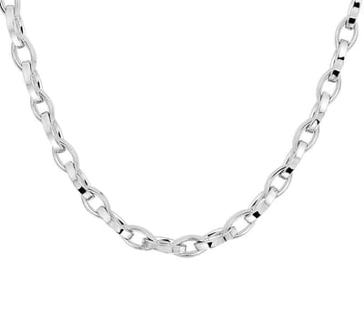 YO&NO - Ketting - Zilver - Anker - 5,2 mm - 45 cm -  Sieraden vrouw - Gerhodineerd - Zilver 925