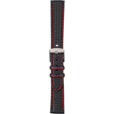 Morellato Horlogebandje - Morellato horlogeband U3586 Biking - Synthetic Leather - Zwart - bandbreedte 18.00 mm