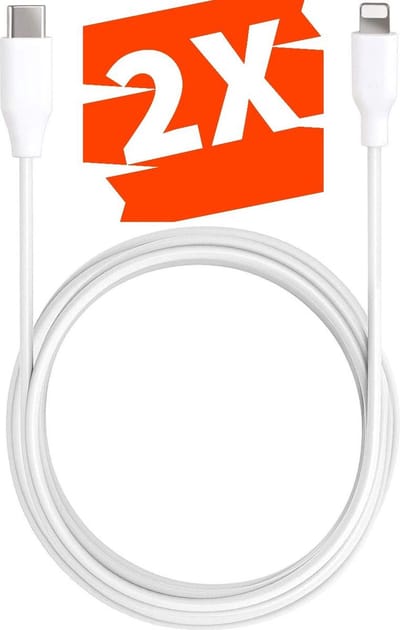 Laadkabel geschikt voor iPad 2018 / 2017 / Air / Air 2 - USB-C naar Lightning Kabel - 2 Meter Lang - 2 Stuks - 20W Snel en Veilig Opladen & 480 Mbps Datakabel - Flexibel & Sterk