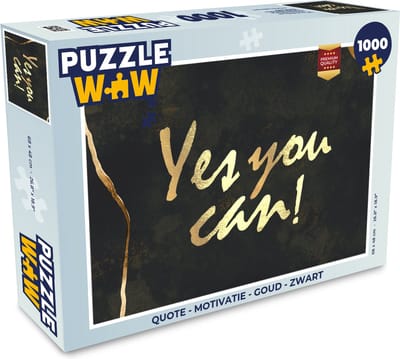 Puzzel Quote - Motivatie - Goud - Zwart - Legpuzzel - Puzzel 1000 stukjes volwassenen