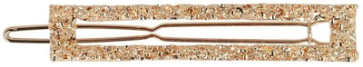 Haarsoires Haarspeld Haarclip 7cm - Open Rechte Vorm - Geribbeld - Goud - Hair Clip - Decoratieve Haaraccessoire