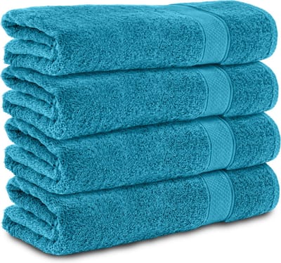 Komfortec Handdoekenset 4x Handdoek 50x100 cm - 100% Katoen -Turkis