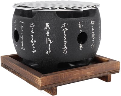Dailygoods- BBQ-grill Mini Draagbare Japanse Stijl - Houtskoolfornuis - Aluminiumlegering - Snelle Verwarming - Grillrooster - Compact Ontwerp - Barbecue