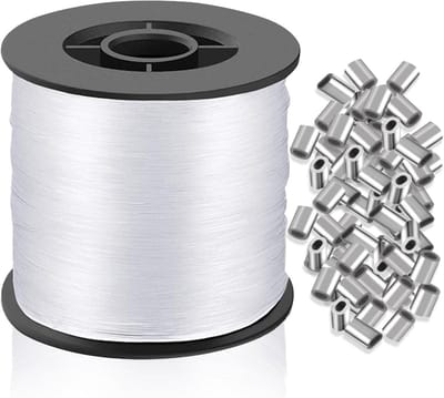 Sterke Transparante Nylon Visdraad 200m (0.8mm) - Inclusief 100 Aluminium Klemhulzen