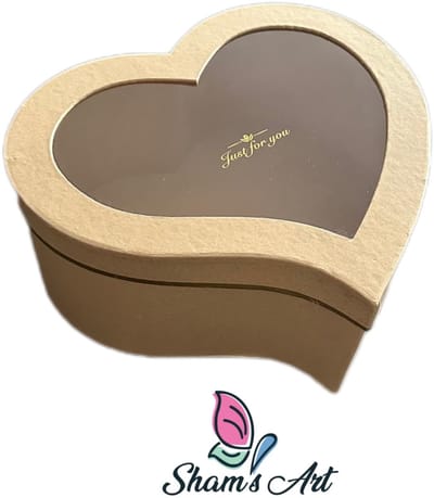 Luxe Hartvormige Doos met Deksel - L: 30.6x27.2x13.3cm - Beige - Cadeaudoos - Geschenkdoos