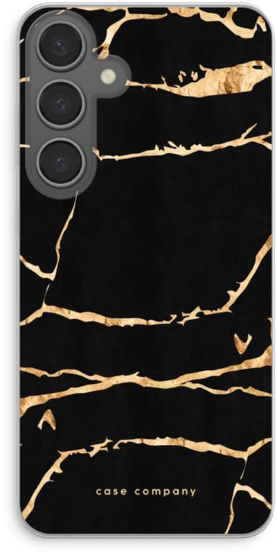 Case Company® - Hoesje geschikt voor Samsung Galaxy S24 Plus hoesje - Gouden marmer - Soft Cover Telefoonhoesje - Bescherming aan alle Kanten en Schermrand