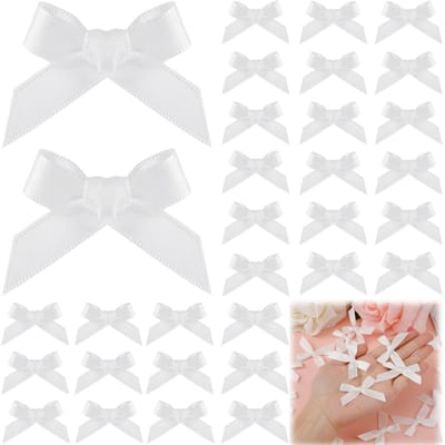 200 stuks mini-strikken om te knutselen, 40 x 10 mm, kleine strikken, schattige kleine cadeaustrikken voor het naaien, verpakken van geschenken, bruiloftsgeschenken, geschenkdoos, decoratie