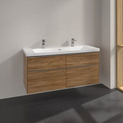 Villeroy & Boch Subway 3.0 vanity unit 127.2 cm, 4 drawers, handles glossy C60200RH