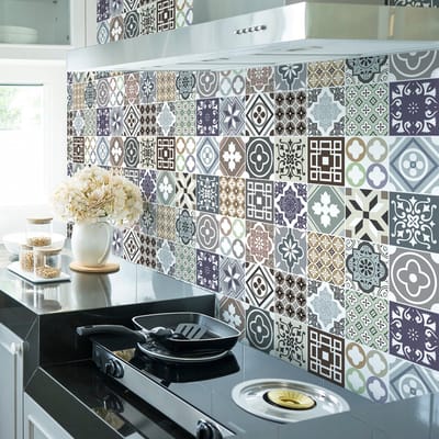 Muurstickers - Zelfklevende tegelmuurstickers voor keuken en badkamer - 24 ALIONSA tegelstickers - 24 stickers 10x10cm