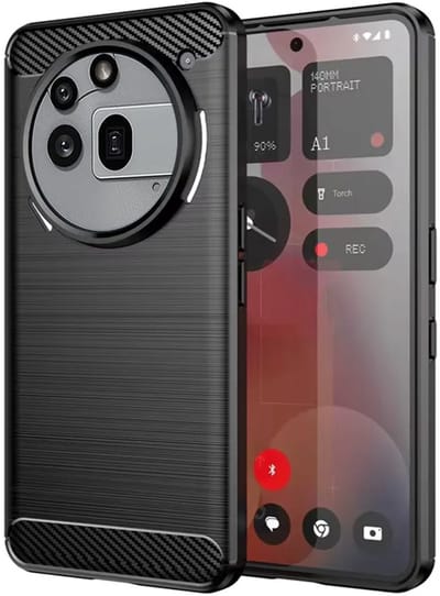 Hoesje geschikt voor Nothing Phone (3a) Pro - Techsuit Carbon Silicone Back Cover - Zwart