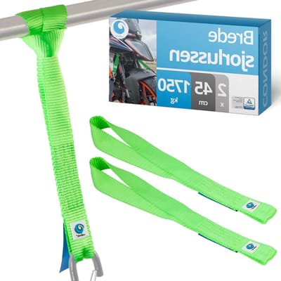 Sjorlussen - Bevestigingslussen - Motortransport Zekeren - TÜV Rheinland Gecertificeerd - 2x 45cm 1.75 Ton - Groen