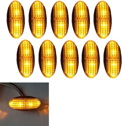 LED Zijmarkeringslichten - Aanhanger Verlichting - Vrachtwagen Verduistering - Waterdicht Schokbestendig - 60x29mm - Geel