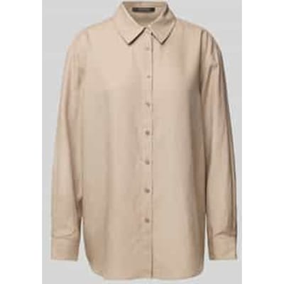 Relaxed linnen blouse met lange mouwen voor dames COMMA