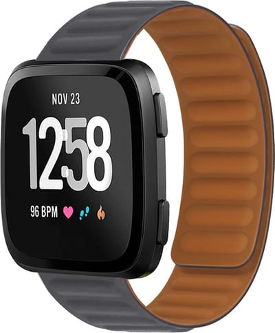 By Qubix - Compatible Fitbit bandje - geschikt voor Fitbit Versa 3/4 & Sense 1/2 - Siliconen Loop bandje - Grijs Smartwatchbandje bandje Armband Polsband Strap Band Watchband