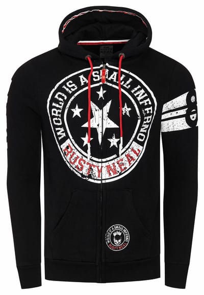 Sweatvest met prints aan de voorkant