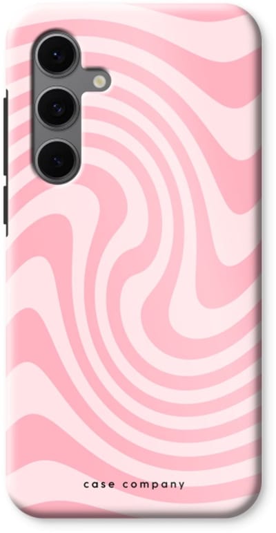Case Company® - Hoesje geschikt voor Samsung Galaxy S24 FE hoesje - Swirl Roos - Tough Case - Maximale Bescherming alle Kanten en Schermrand
