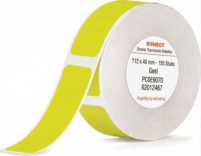 Niimbot - Labels - Etiketten - Geschikt voor D110 - D11 - D101 - 12 x 40 mm - 155 vellen - Geel