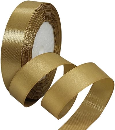 lint, donkergoud, 15 mm breed, 22 m lint, cadeaulint voor geschenkverpakkingen, doe-het-zelf handwerk, boeketten, naaiprojecten, strikken maken, verjaardags- en bruiloftsdecoraties