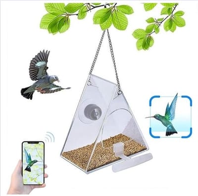 Thuys – Vogelhuisje met Camera – Vogelvoederhuisje – Hangend – Met WiFi – Ultra Clear Lens – Cloudopslag – Lichtgewicht – Transparant
