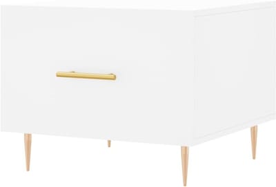 Salontafel - Bijzettafel Woonkamertafel - Opbergen Drankjes - Glad Oppervlak Vochtbestendig - 50x50x40 cm - Wit