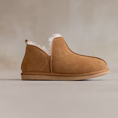 Schapenvacht pantoffels Nooa - Lamsvacht sloffen - Camel - Maat 37