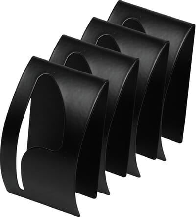 Benson Ophanghaakje - 4x - zelfklevend - zwart - ijzer - handdoek/theedoek houder