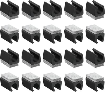 U-Vormige Stoelpootdoppen met Viltglijders voor Metalen Buispoten 14mm - 20 Stuks