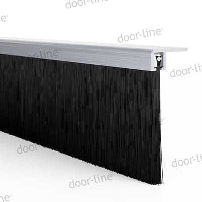 Stripborstel met F-profiel | Voor afdichting van kieren, haaks profiel 90 | Lengte: 1000 mm | Zichtbare haarlengte: 75 mm | Totale hoogte: 82,5 mm