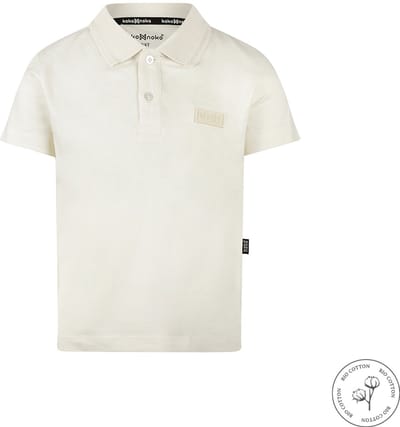 Koko Noko - Bio Cotton - Polo Shirt Korte Mouw - Off white - Maat 92