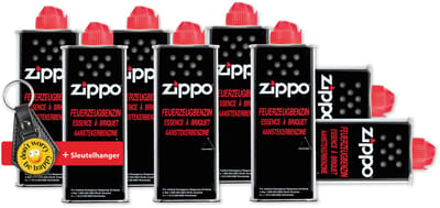 Zippo benzine aansteker - Vloeistof - Vullen - Schone Verbranding - 8 x 125 ml - Kind veilige Sluiting - met sleutelhanger kado