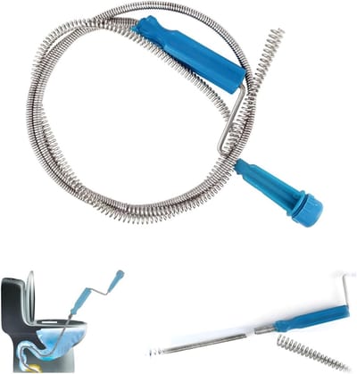 Dailygoods- Buisreinigingssonde 1,5 m - Hydraulische Veer - Afvoerreinigers - DIY Oplossing - Kunststof/Mangaanstaal - Stevige Grip - Afvoerreiniger