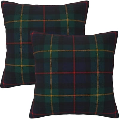 Farquharson Schots Tartan 2 Stuks Vierkante Kussensloop Kussenhoes Kussen Decor Comfort Plaid Kussen Voor Huis Auto Linen 18*18(CM)-2Pcs