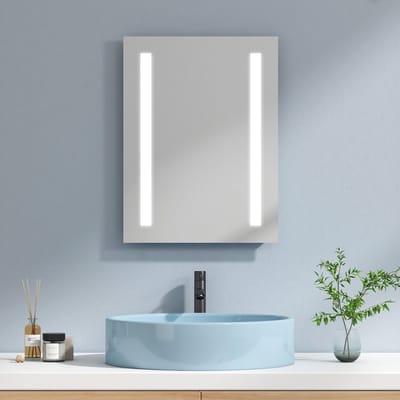 EMKE Spiegel met Verlichting - 6500K Koud Wit - Wandschakelaar Vereist - 45x60 cm - Badkamerspiegel Frameloos