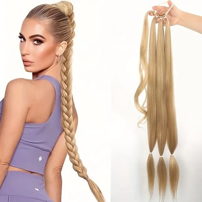 Ponytail haar extensions - Paardenstaart Dollsbeauty- Vlecht haar verlenging - Braided Ponytail - Wrap around Paardenstaart - Blond 27