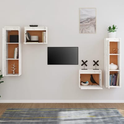 vidaXL - Tv-meubelen - 4 - st - massief - grenenhout - wit