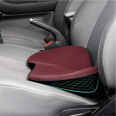 Dailygoods- Autostoelkussen met Memory Foam - Antislip - Ademend - Verhoogd Zicht - Ondersteunend Kussen - Vermindert Druk op Benen - Zitkussen