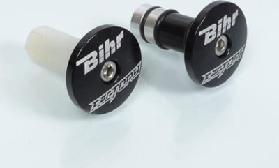 paar 14mm diameter roterende stuurgrepen in mat zwart en zilver voor motor scooters nieuw