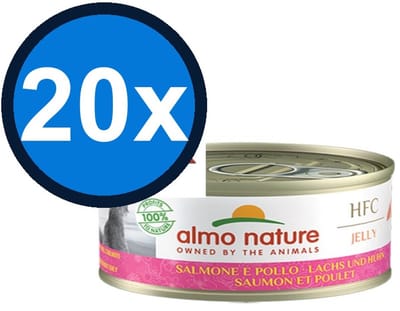 20x Almo Nature HFC Jelly - Zalm & Kip - Kattenvoer Natvoer - 70g