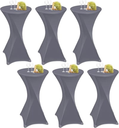 6x Statafelhoezen Stretch Wit 60x110 cm Elastisch Tafelkleed voor Feest & Evenement
