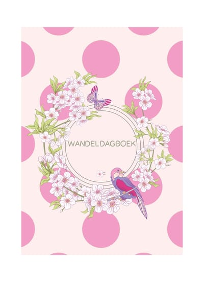 HappyBook - Wandeldagboek - Dagboek - Wandelingen - Wandelen - Wandelmotivatie - Roze - Japanse stijl - Japan - Japan liefhebber - Schrijven - Wandelingen opschrijven - Stappen zetten - Doelen bereiken - Doelen Behalen - Gezondheid - Lifestyle boek
