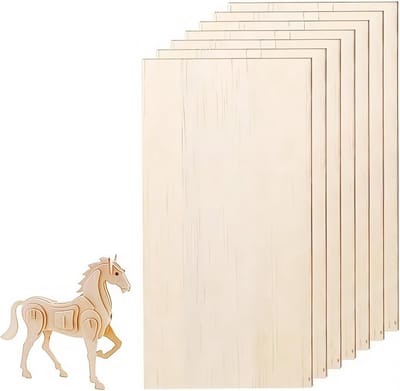 Set van 6 Balsa Houten Panelen 200 x 100 x 2 mm, Ideaal voor DIY Projecten, Houtbewerking en Creatieve Knutselwerkzaamheden