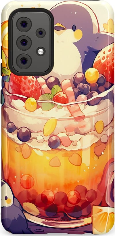 Casetastic Hoesje Geschikt voor Samsung A52 (4G/5G/s) - Stijlvolle Beschermende Duo-layer Case - pinguïn Cocktail