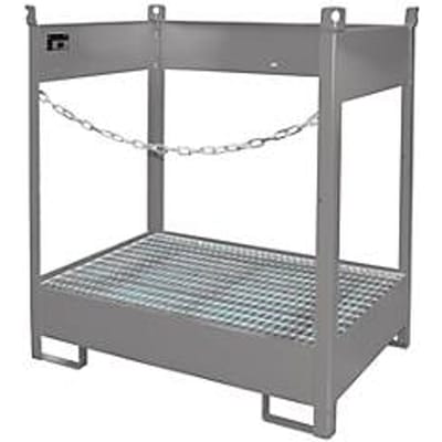 Stapelpallet voor vaten Bauer FSP-2, open aan zijkant, voor 2 x 200 l vaten, grijs