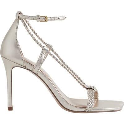 Reiss Plait Strap Heel Sandal Gold Size: 40 | Sandals Outlet | Dames | Goud