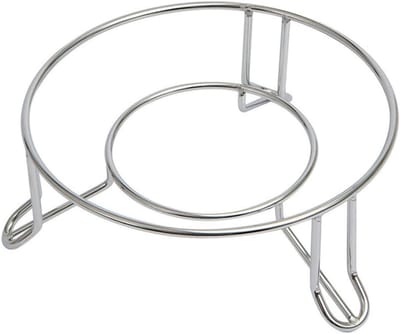 Stoomrek RVS - Pannenhouder Onderzetter - Keuken Opslag - Warmte-isolerend Rond - 25.5 x 25.5 cm - Zilver