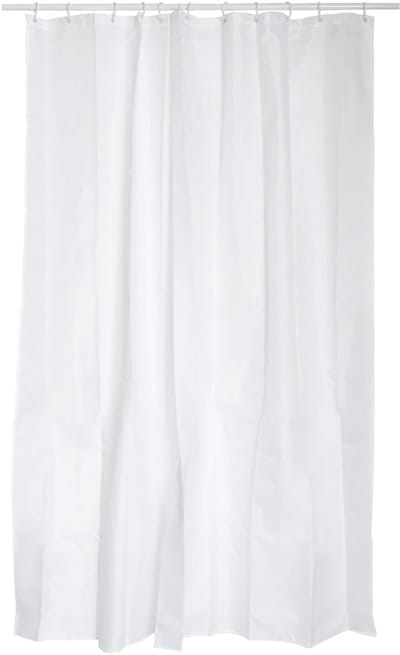 Douchegordijn "Uni White", antibacterieel, wasbaar, waterdicht, inclusief 12 douchegordijnringen, polyester, 120 x 200 cm