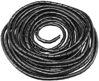 Dailygoods- Kabelslang Zwart 12 mm - Kabelbescherming - Kabelorganisatie - Flexibele Spiraalslang - Kabelmanagementset - 7,5 m Lengte - Kabelbuis