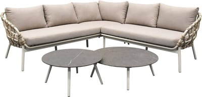 Montreal hoekbank loungeset 4 delig taupe rope