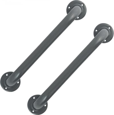 MSV Badkamer/douche wand/muur handgreep - 2x - rvs metaal - grijs - 40 cm - Extra houvast beugel