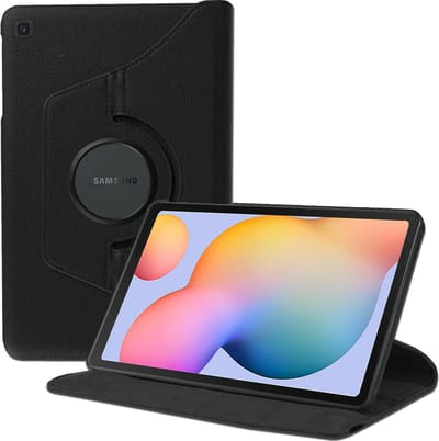 MoDo Hoesje Geschikt voor Samsung Galaxy Tab S6 Lite - 10.4 inch - Samsung Tab S6 Lite Hoesje - Draaibare Book Case Zwart